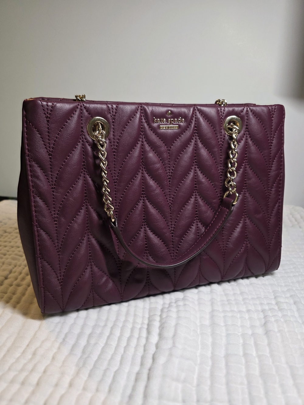 kate Spade Quilted Briar Lane Leather Tote - Plum